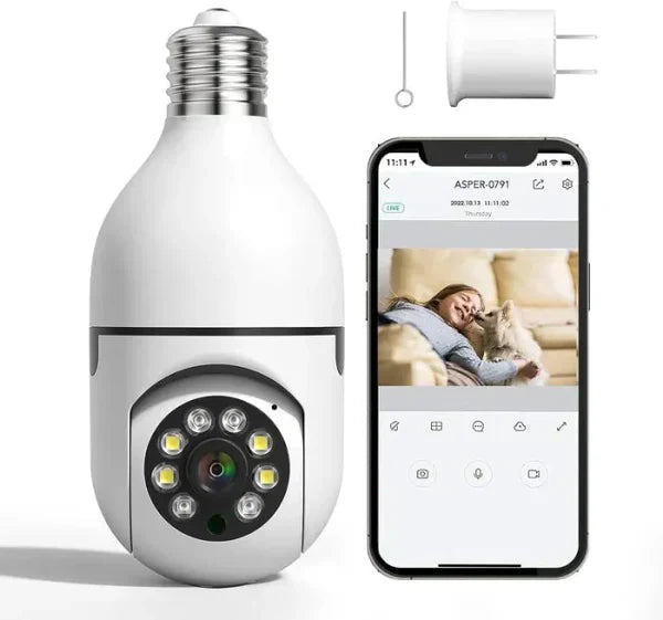 𝙓 𝙂𝙪𝙡𝙛 𝙈𝙖𝙧𝙩™ Night Vision Wireless Bulb Camera | الكاميرا اللاسلكية على شكل لمبة برؤية ليلية